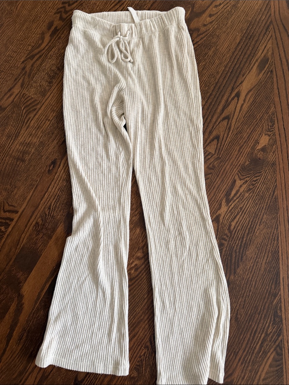 Babaton Ribbed Knit Lounge Pants - Beige Heather
